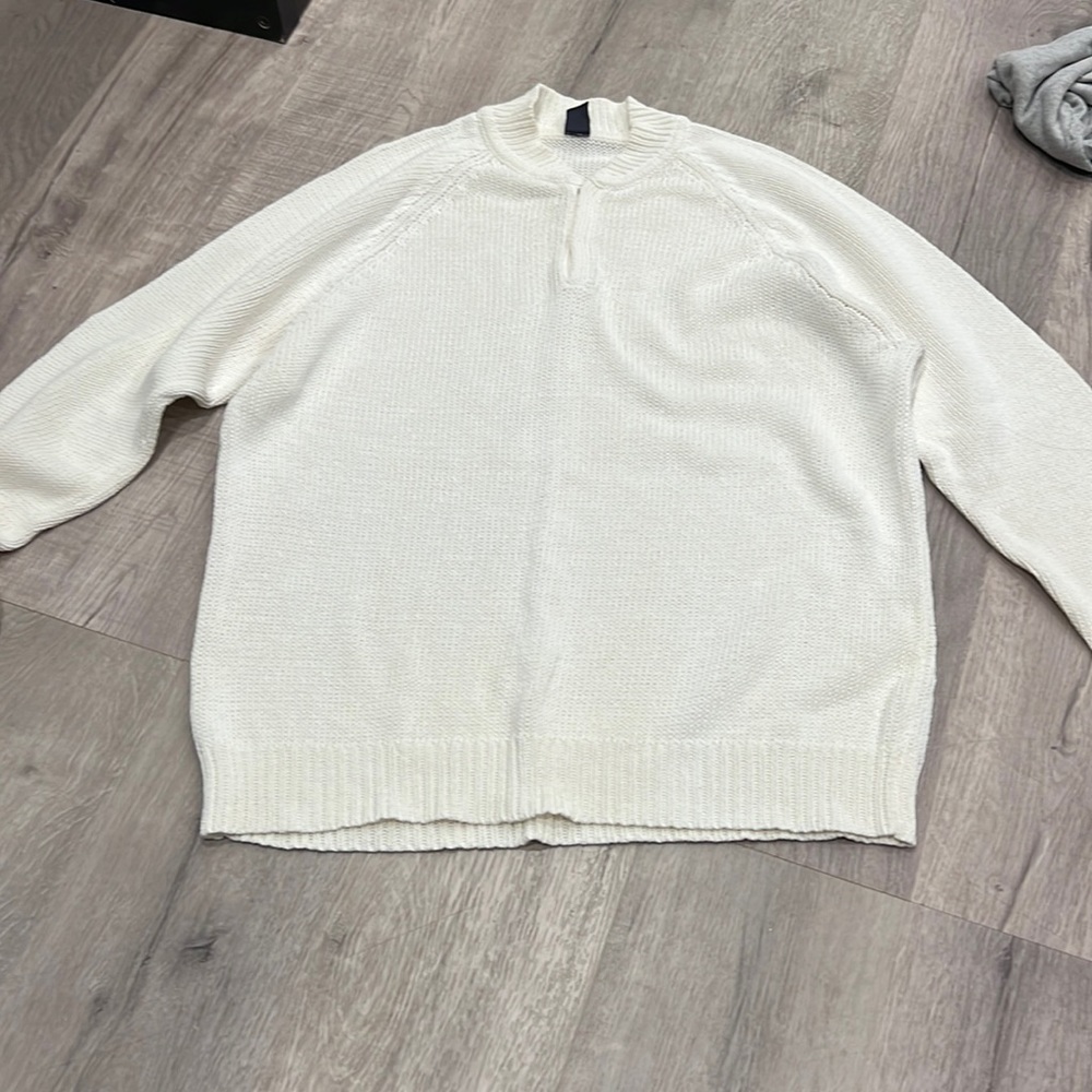GAP Cream Half-Zip Knit Sweater